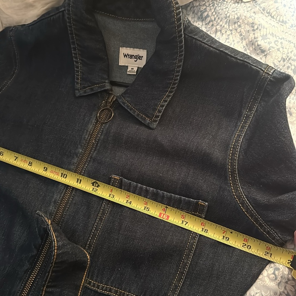 Wrangler Dark Indigo Denim Belted Short-Sleeve Jumpsuit - Picture 15 of 16